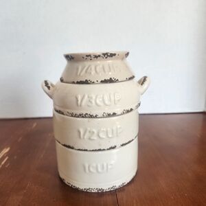 Stackable Ceramic Distressed Look Measuring Cups by LTD Commodities